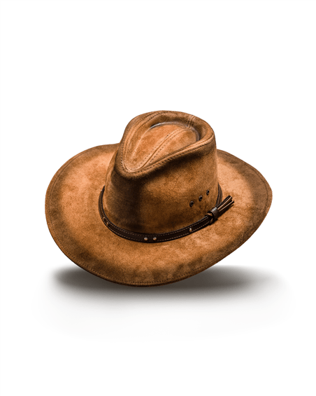 Buckaroo real leather cowboy hat western old west cattleman rancher