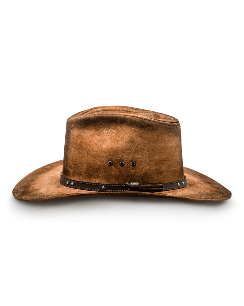 Buckaroo real leather cowboy hat western old west cattleman rancher Size 61 cm Color Light brown