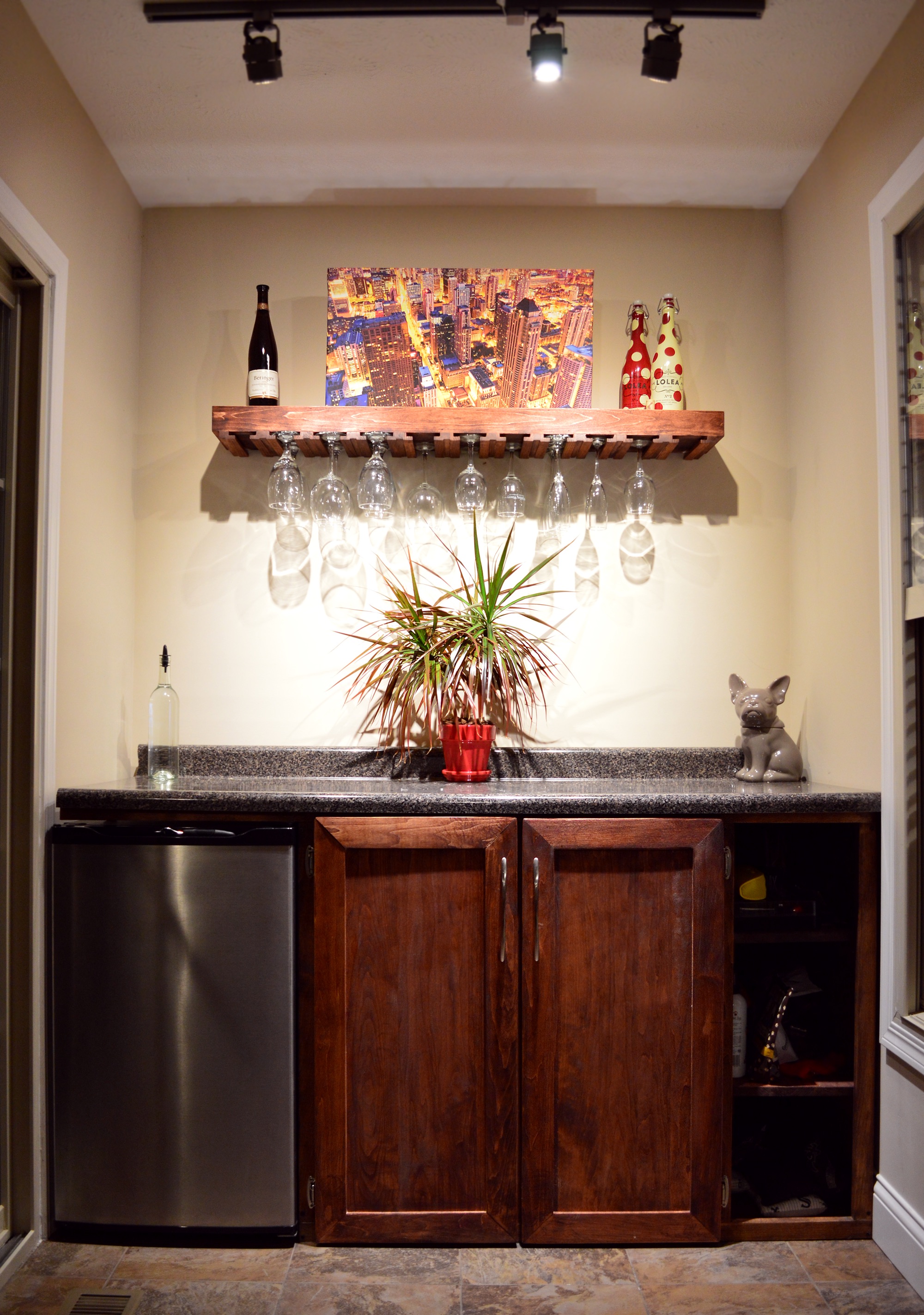 Building Floating Shelf with Wine Glass Rack Steve Zazeski