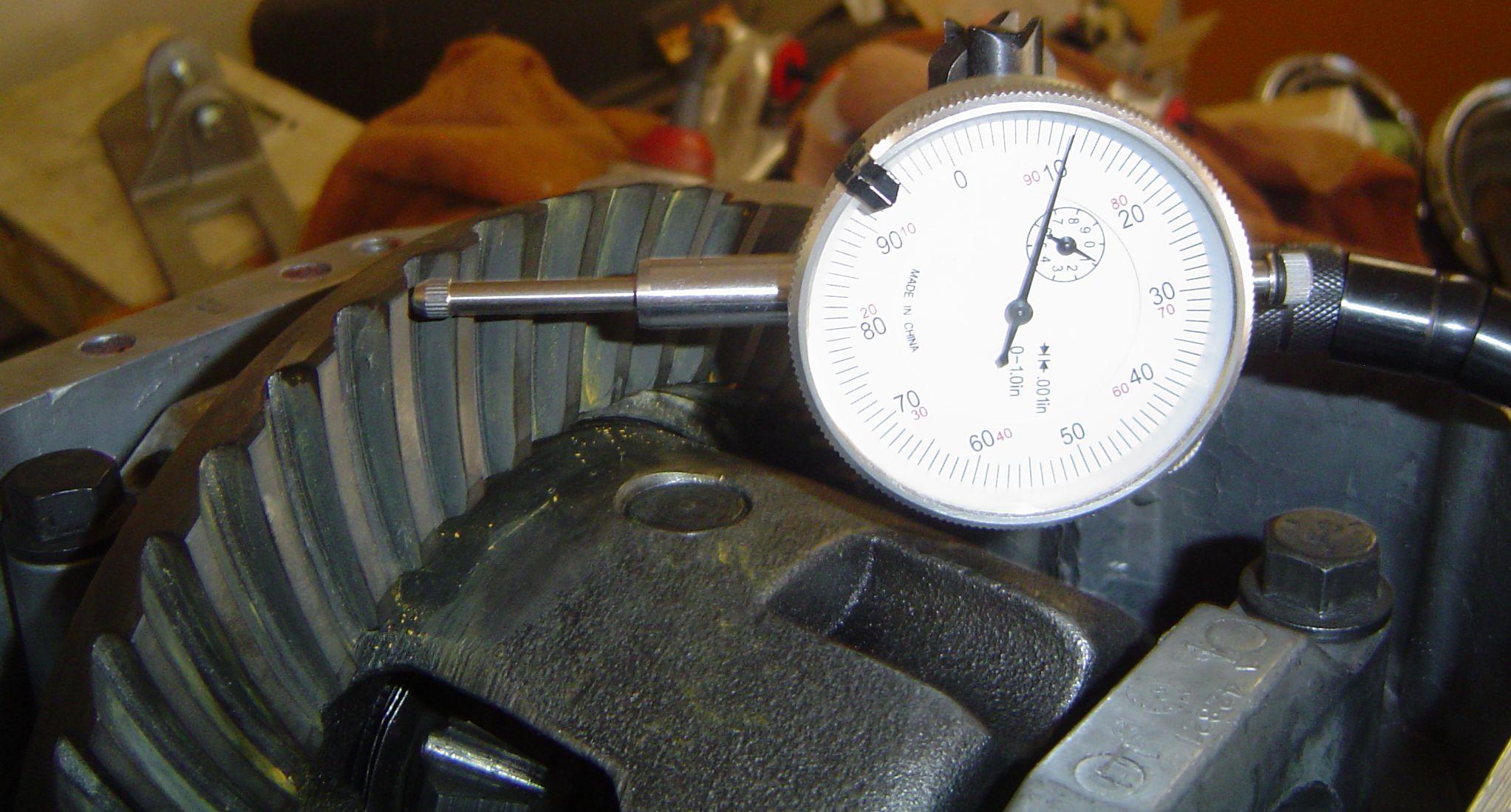 Assembly Setup_Dial Indicator checking backlash_closeup Michael