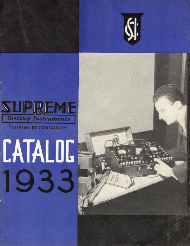 Supreme Instrument Corp. 1933 Product Catalog
