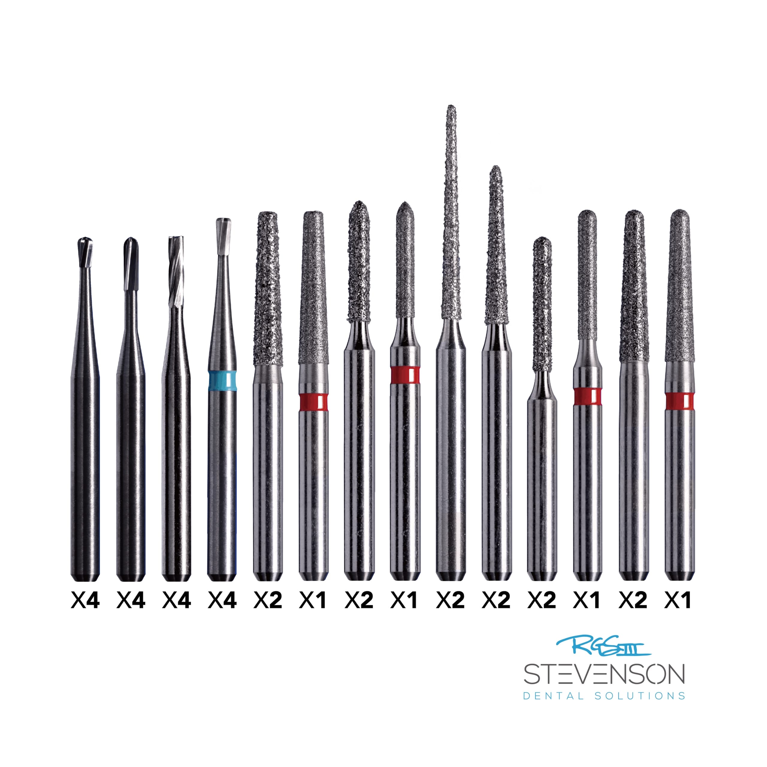 Dental PFM Anterior and Posterior Bur Set (9 burs)