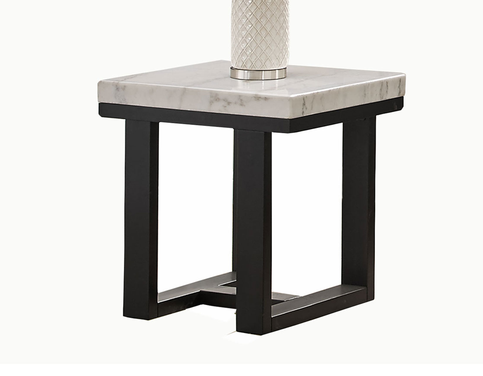 Lucca White Marble Top End Table Steve Silver Company