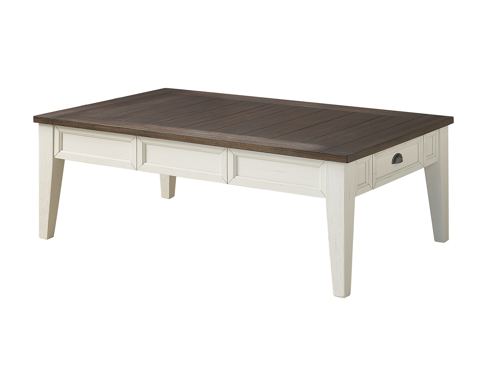 Cayla Cocktail Table, Dark Oak/White Steve Silver Company