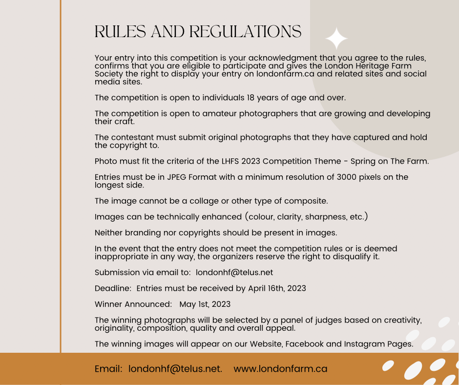 Photography Competition Spring on the Farm London Farm
