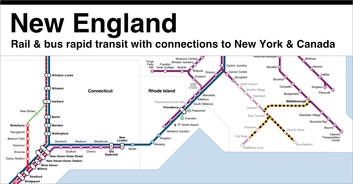 New England Transit Map Stewart Mader