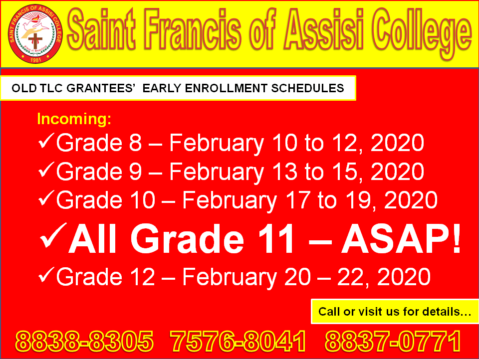 Taguig Campus Announces Enrollment Schedule for TLC Grantees Saint