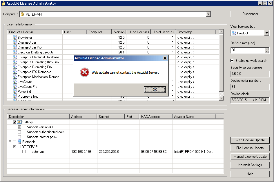  Update Failed Trimble MEP