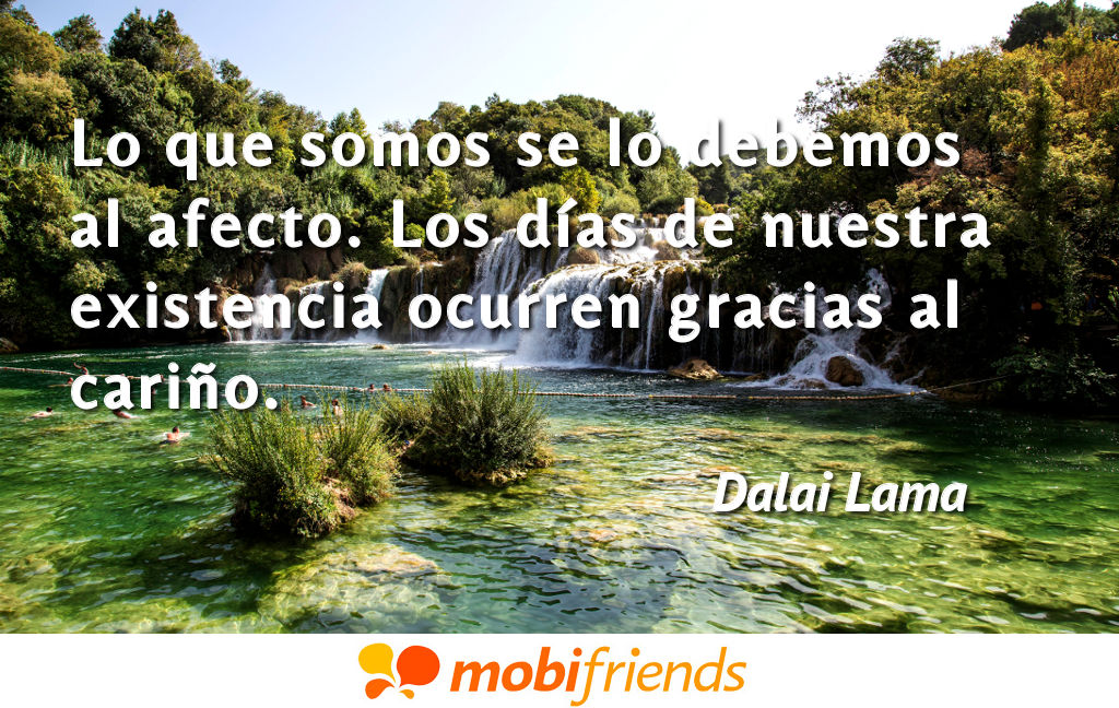Lo que somos se lo debemos al afecto. Los... Frases de amor