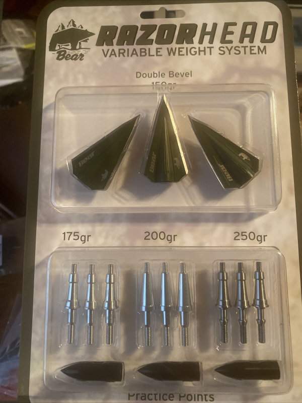 Bear Razorhead Variable broadhead weight system Stickbow Supplies