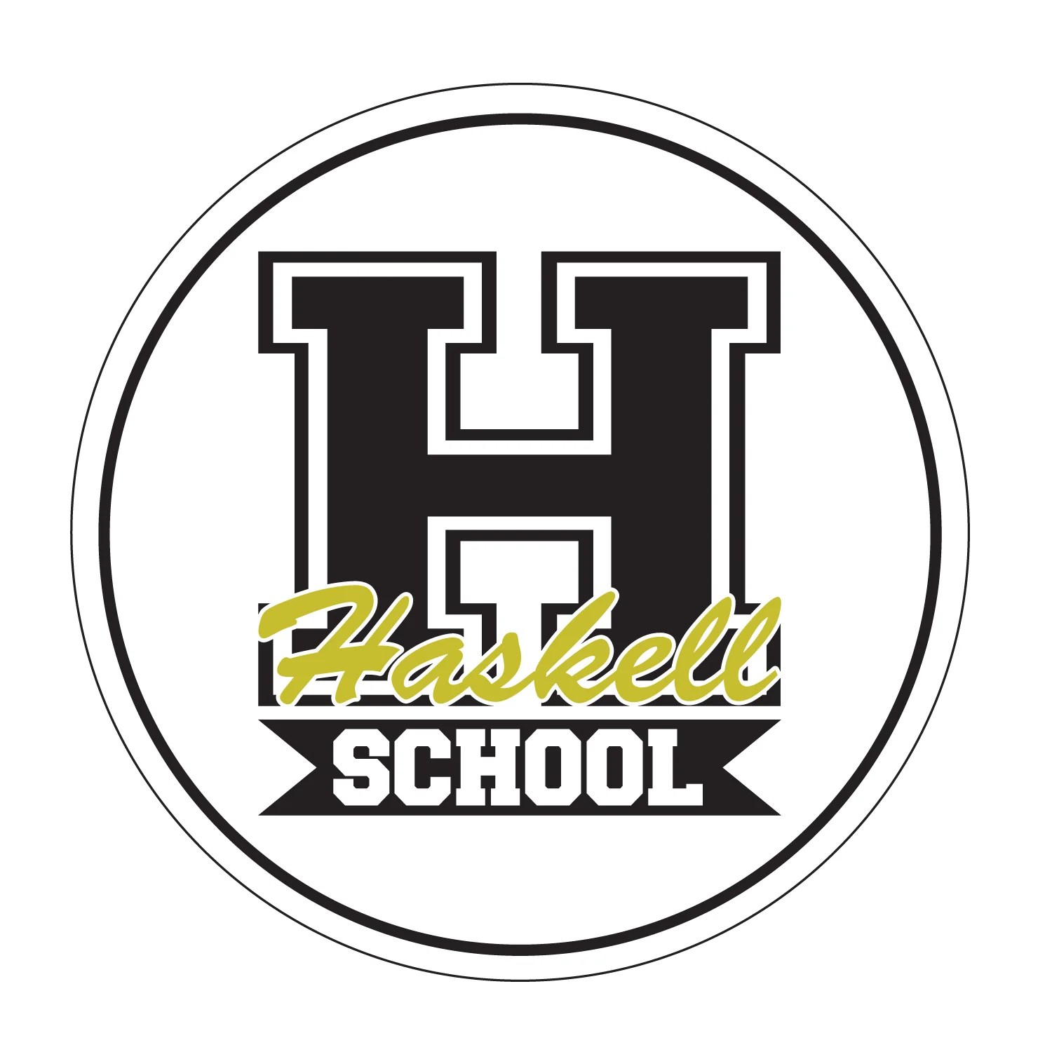 HASKELL School 5.5" Round Logo StickerDad & ShirtMama