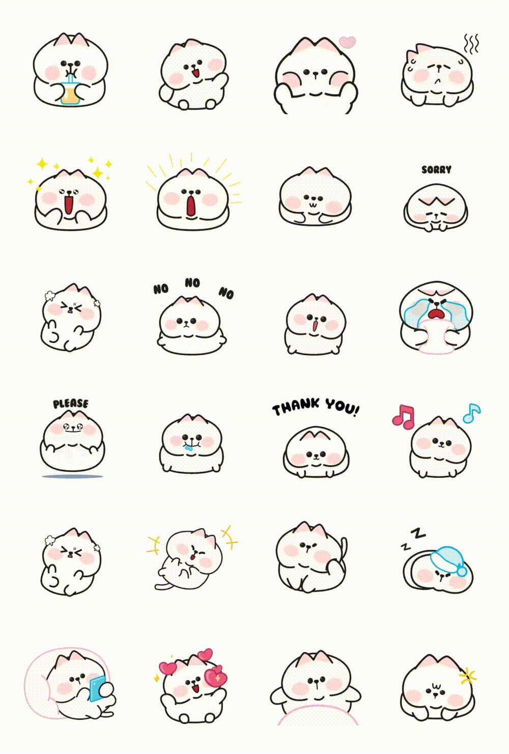 Cute Chubby Cat - stickerdl.com