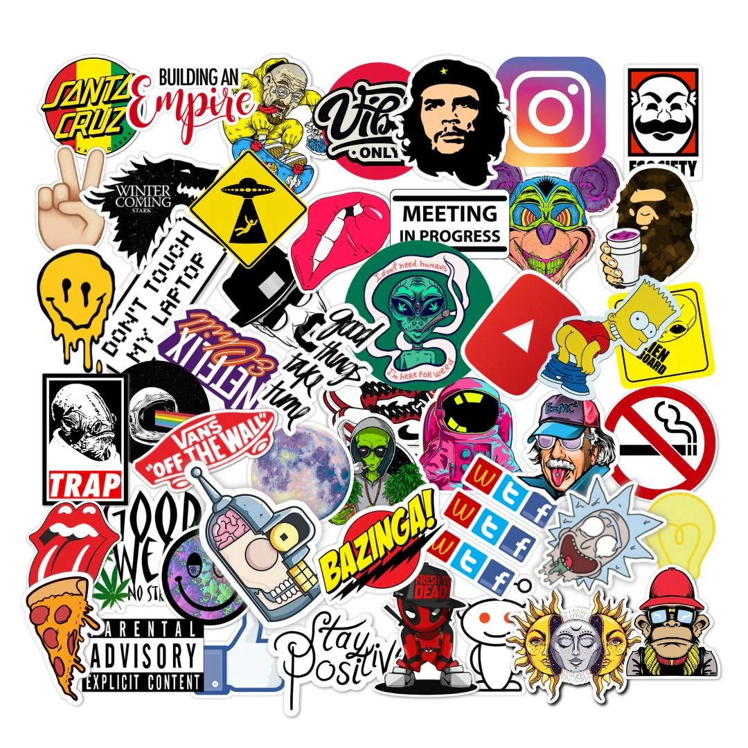 Aesthetic Random Edition Laptop Stickers Pack Of 50 Stickerly
