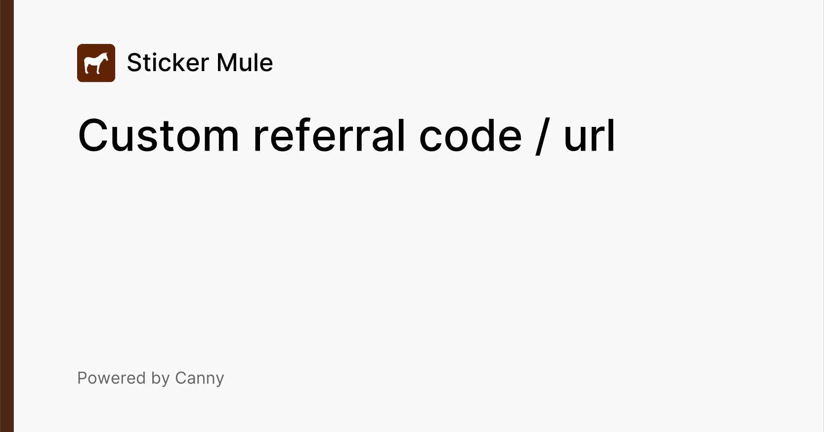 Custom referral code / url Voters Sticker Mule