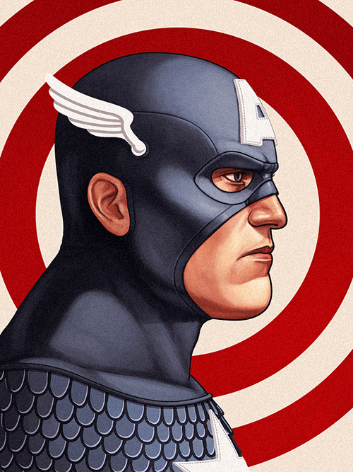 50 Super Iconic Marvel Comic Hero Illustrations Sticker