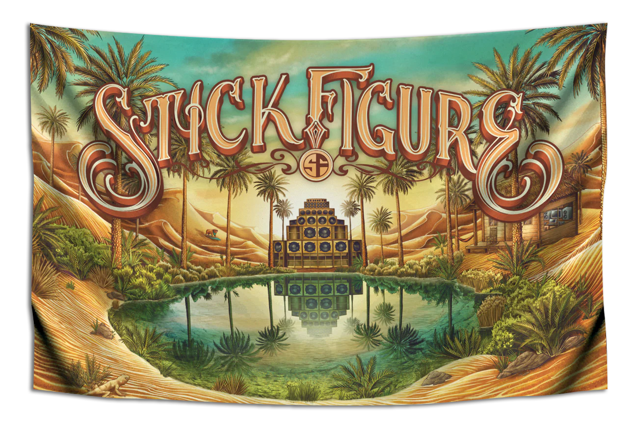 Sacred Sands 2024 Summer Tour Flag StickFigureStore