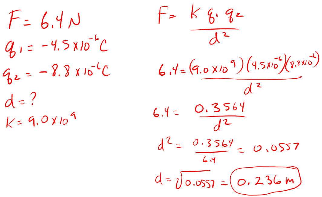 Coulomb's Law Calculating the Electrostatic Force