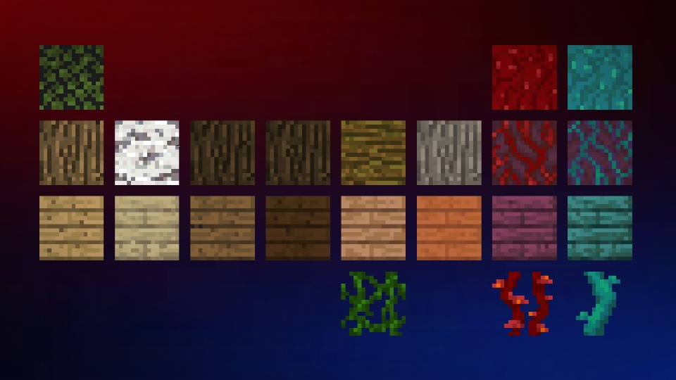 Minecraft Common Wood Block Types Pack
