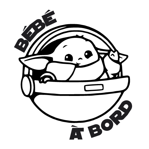 Sticker Bébé Yoda à bord Stickrs