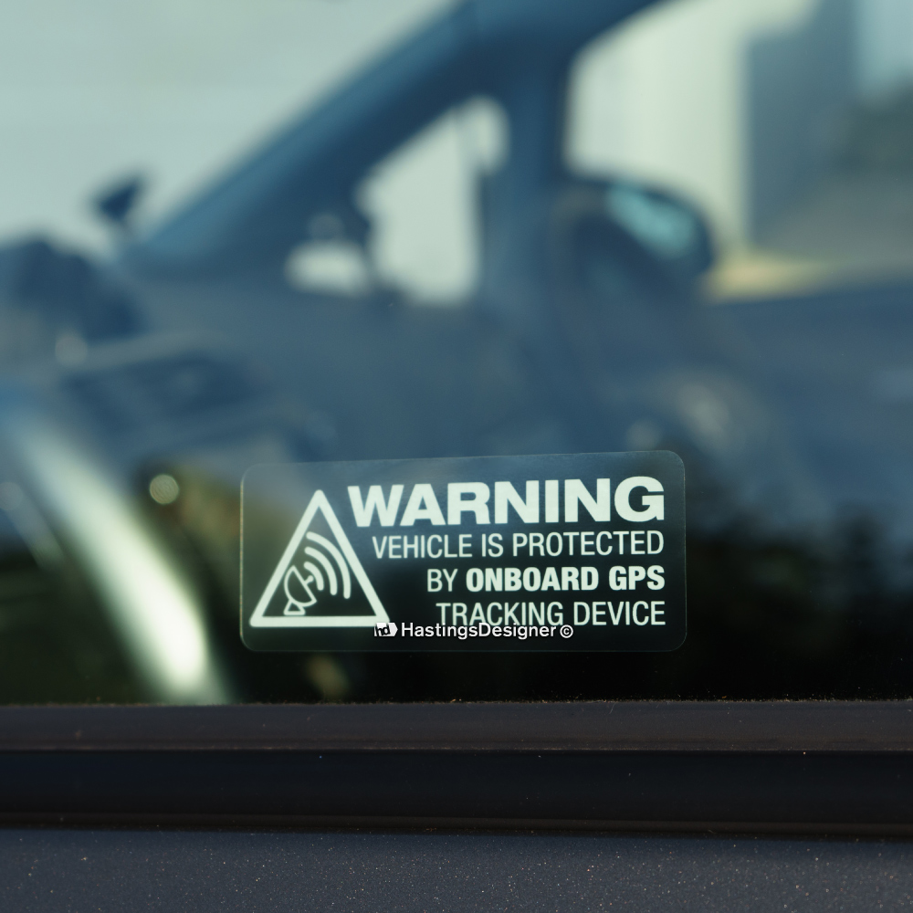 3x WARNING GPS TRACKING ON BOARD Stickers stickrs.uk