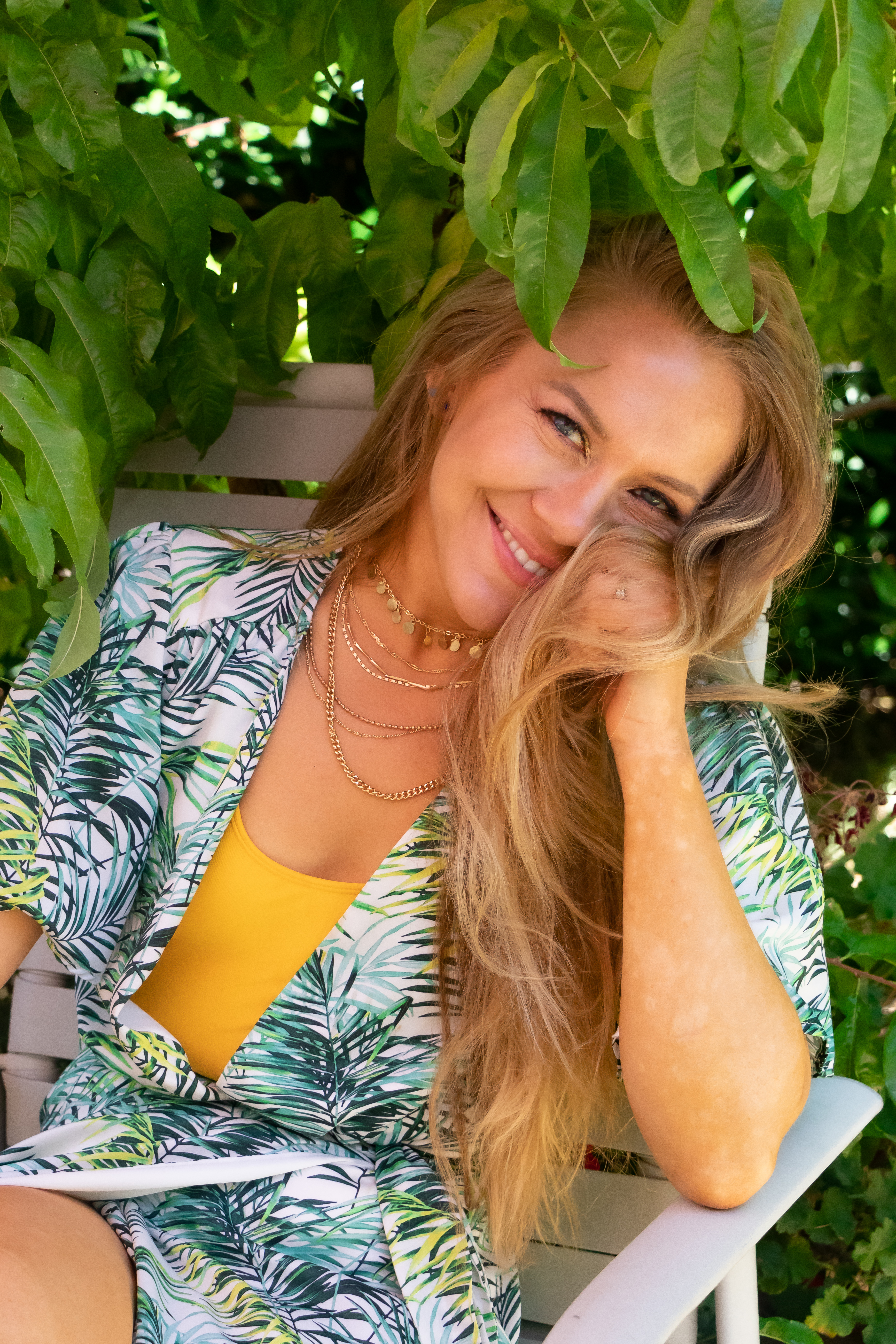 palm print for summer night outfit idea