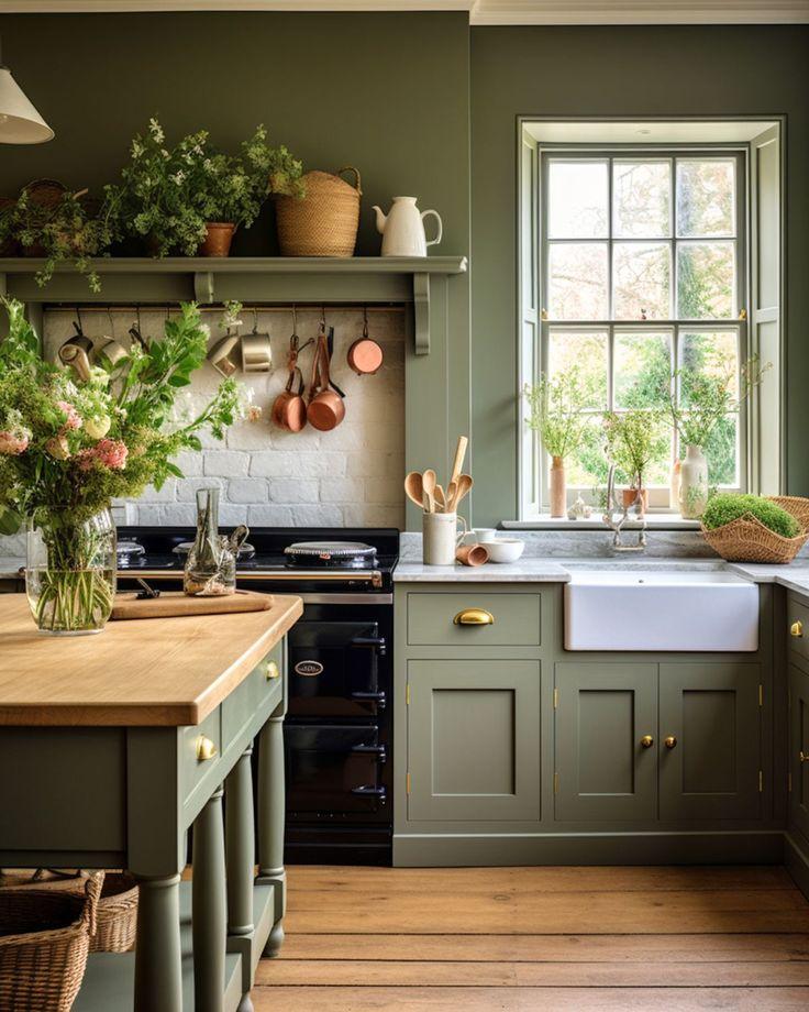 Green Rustic Kitchens Discover Elegant and Cozy Design Ideas