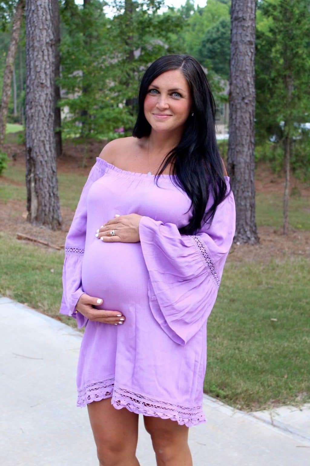 Fashion Purple Power 35 Weeks Pregnant Stilettos & Diapers