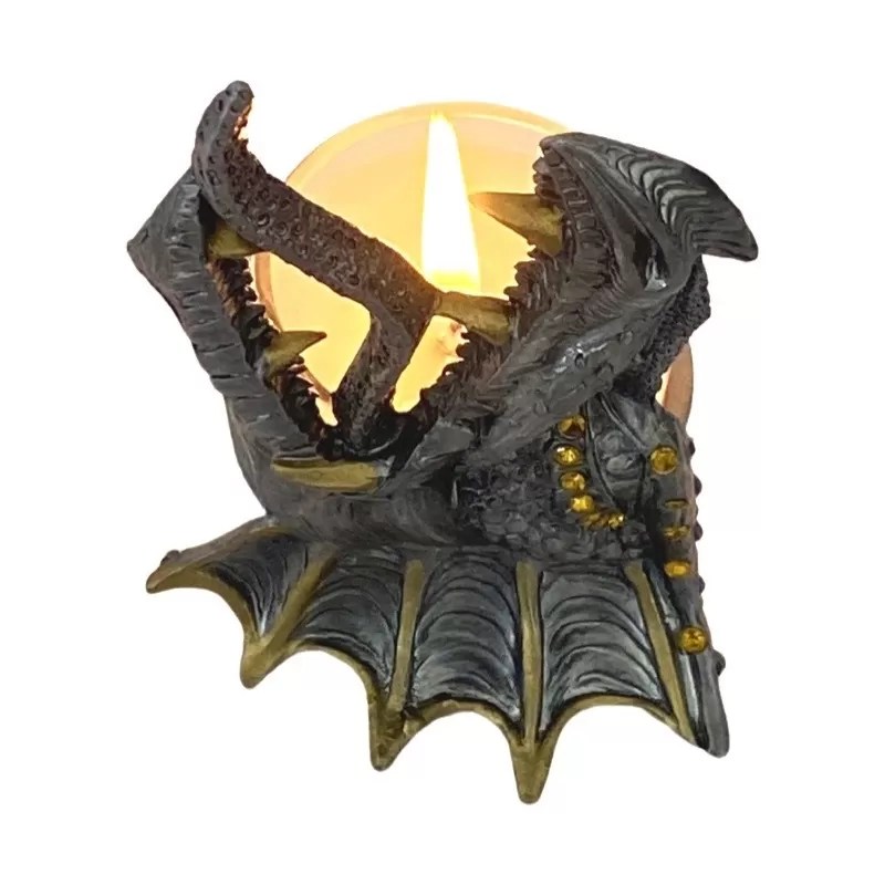 Dragon candle holder pewter 8cm Stilus