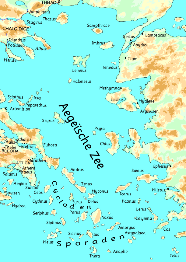 Kaart Griekenland Eilanden Griekse Eilanden