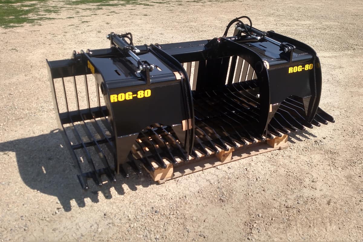 Skid Steer Rock Grapple Open Sides ROGSeries Stinger Attachments