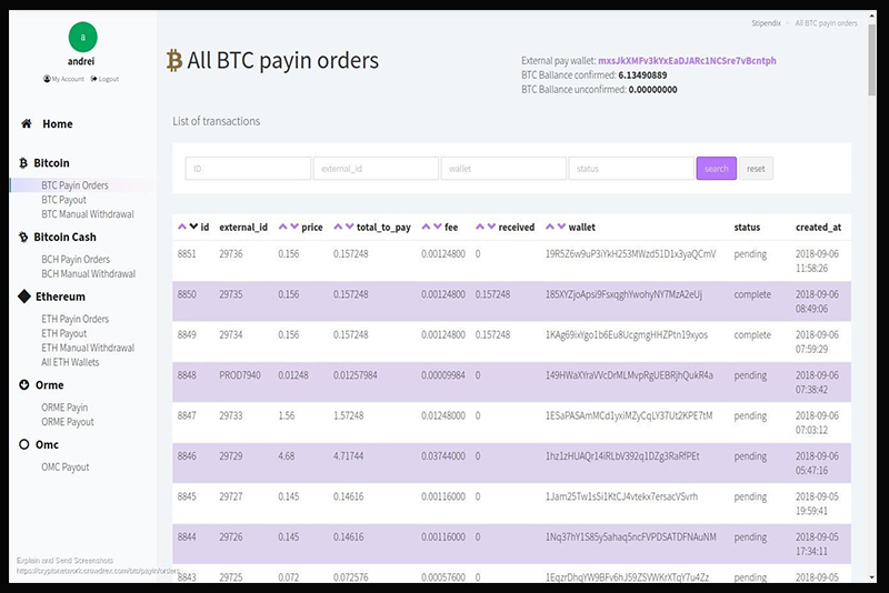 Stipendix NonCustodial Cryptocurrency Payment Processor