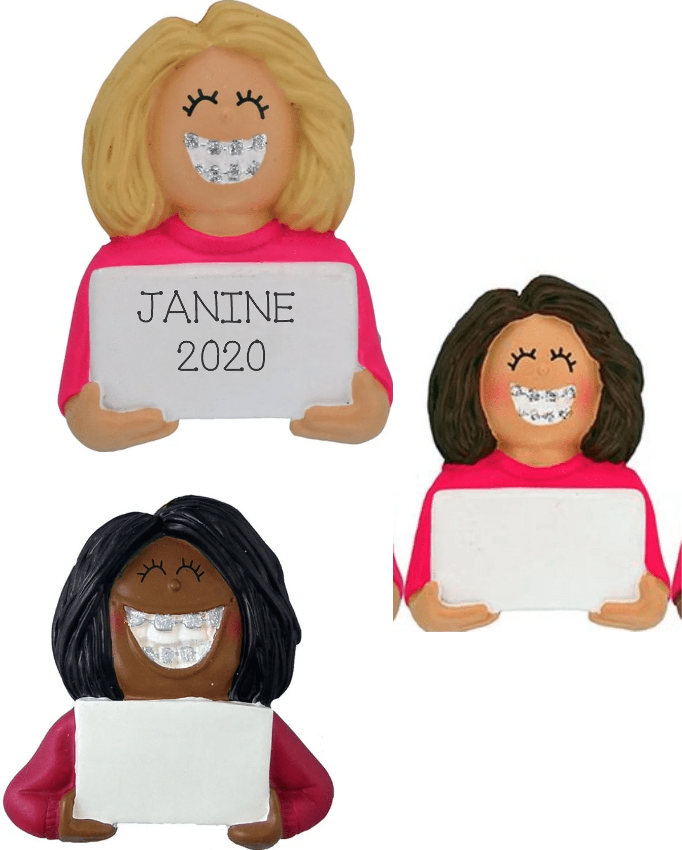 Braces, FemalePersonalized Christmas Ornament Stitch & Scribe