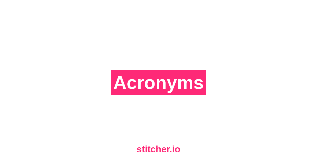 Acronyms stitcher.io