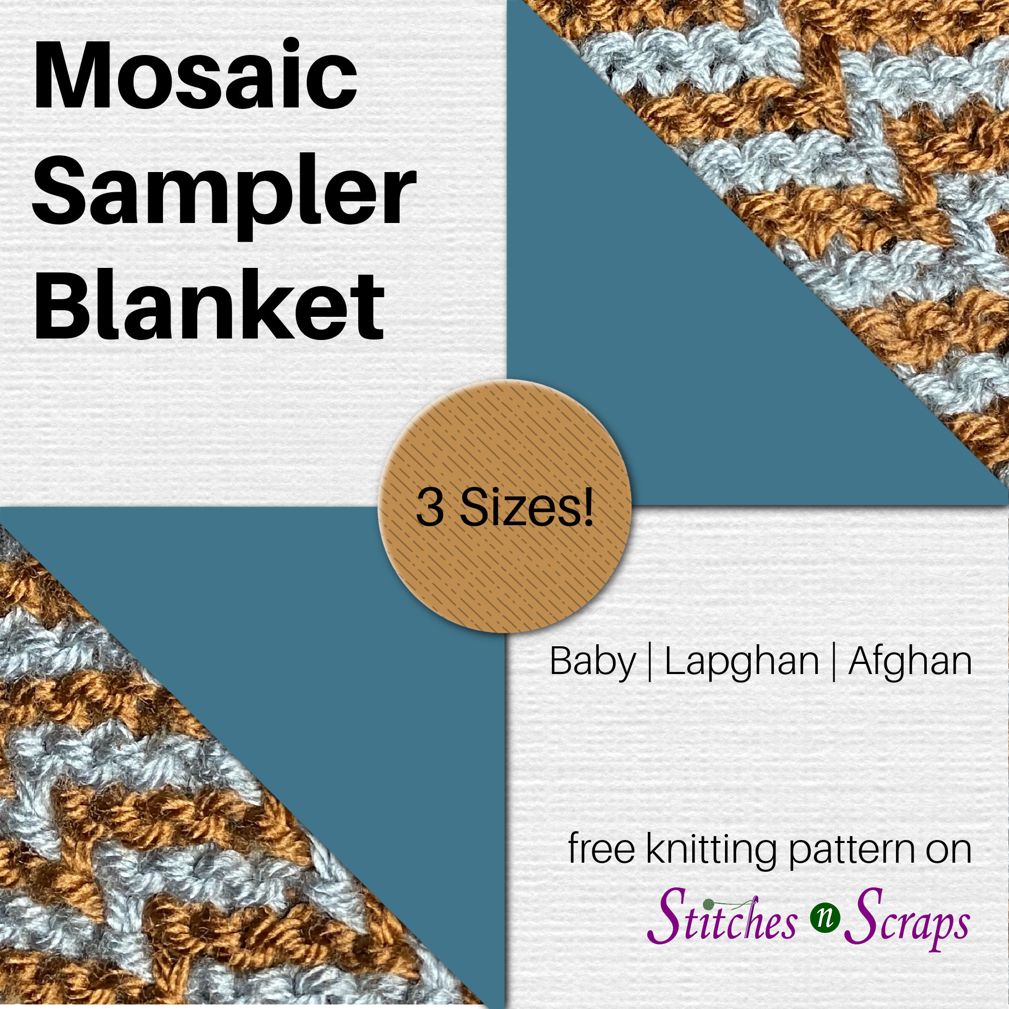 Mosaic Sampler Blanket Knitting Pattern Stitches n Scraps