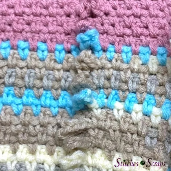 Jacob's Ladders in Knitting and Crochet Stitches n Scraps