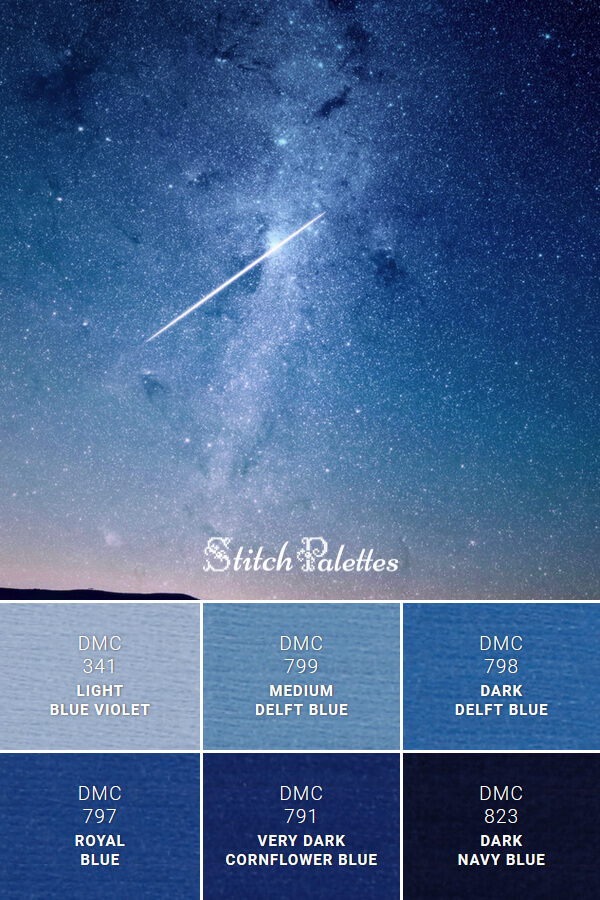 Night Sky Embroidery Color Palette (With Thread Codes)