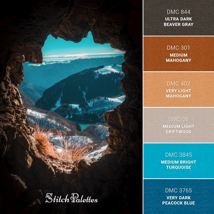 Rocky Mountain Embroidery Color Palette (With Thread Codes)