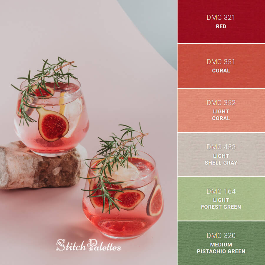 Fig And Thyme Cocktail Embroidery Color Palette (With Thread Codes)