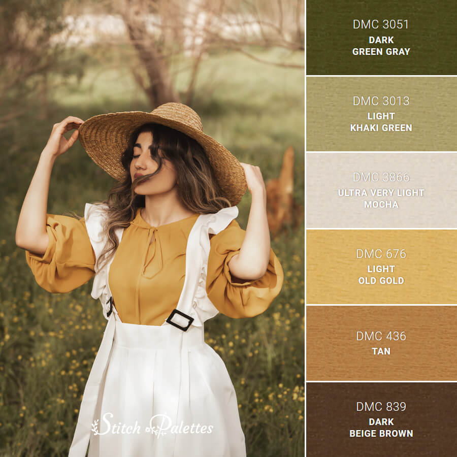 Summer Straw Hat Embroidery Color Palette (With Thread Codes)