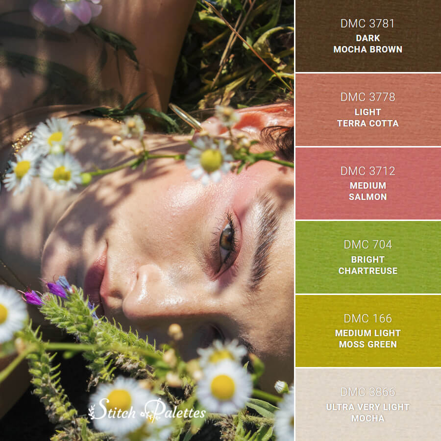 Cover Me, Daisies Embroidery Color Palette (With Thread Codes)