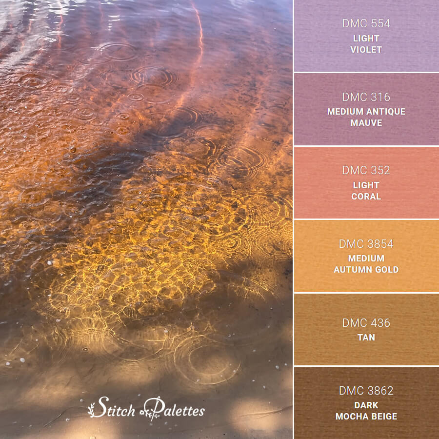 Water Droplets Embroidery Color Palette (With Thread Codes)