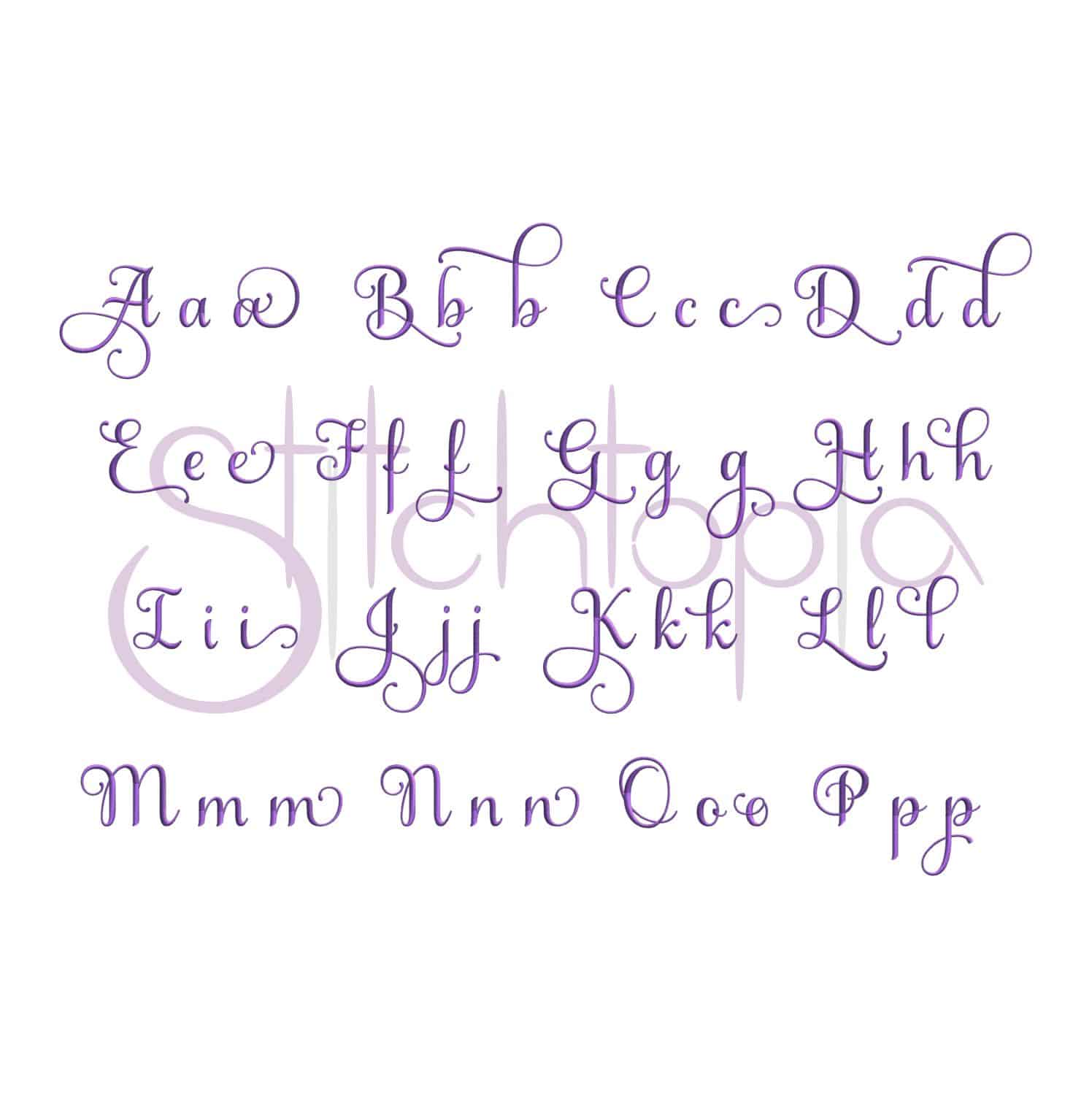 Grace Embroidery Font 3 5", 6", 7" Stitchtopia