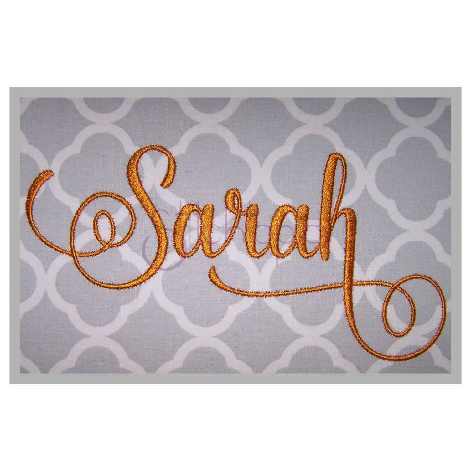 Sarah 2 Embroidery Font Set 1", 1.5", 2", 2.5", 3" Stitchtopia
