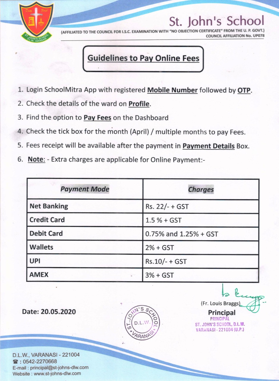 NOTICE BOARD St. John's School Varanasi