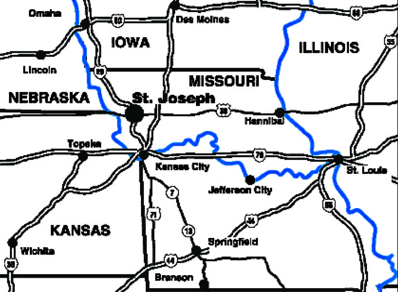 new map copy St. Joseph, MO Convention & Visitors Bureau