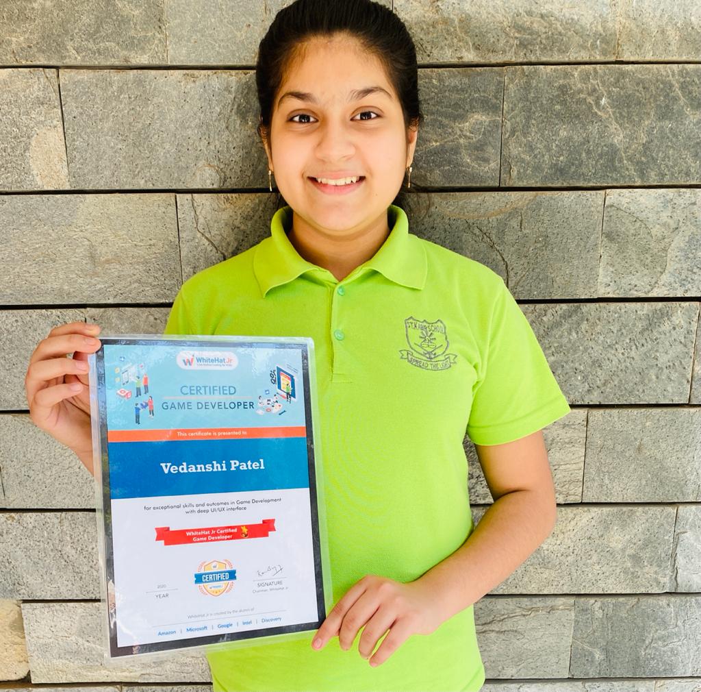 A student of StKabir school , Vedanshi Patel has won the ‘GAME A student of StKabir school , Vedanshi Patel has won the ‘GAME