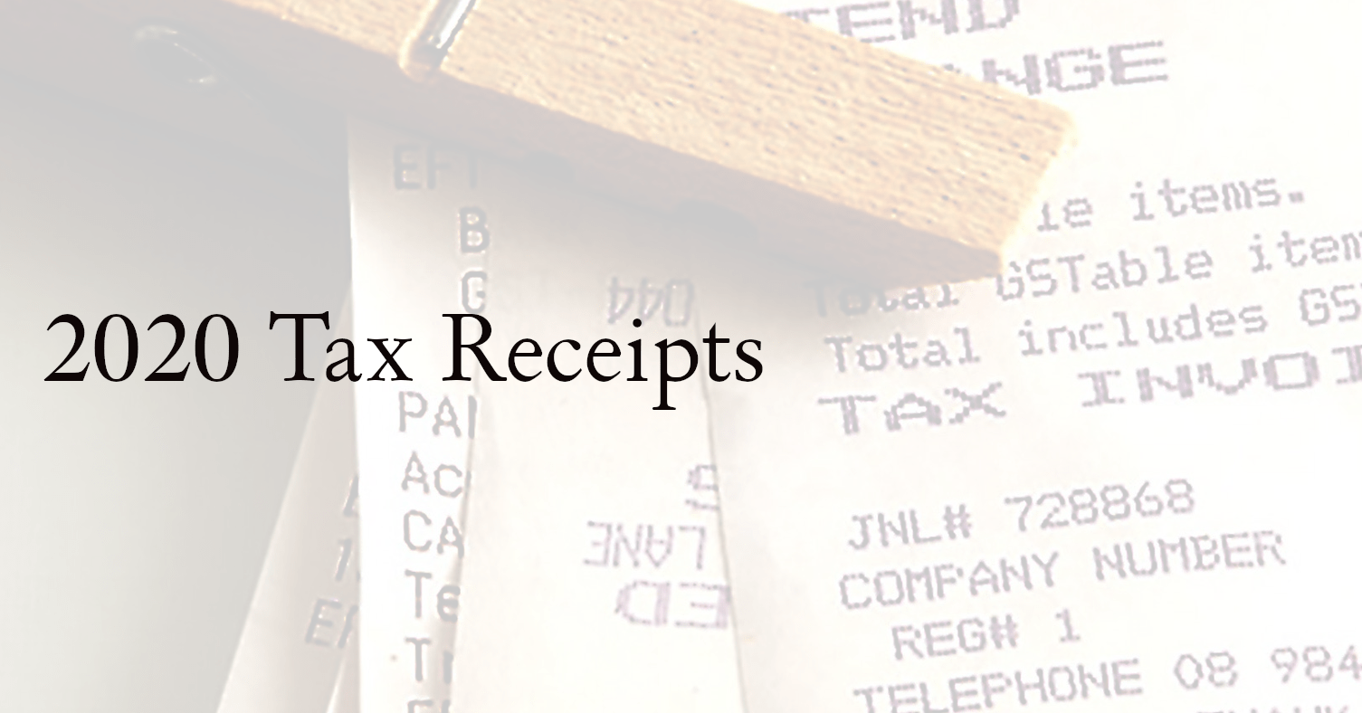Tax Receipts for 2020 St. Lawrence the Martyr Parish Hamilton