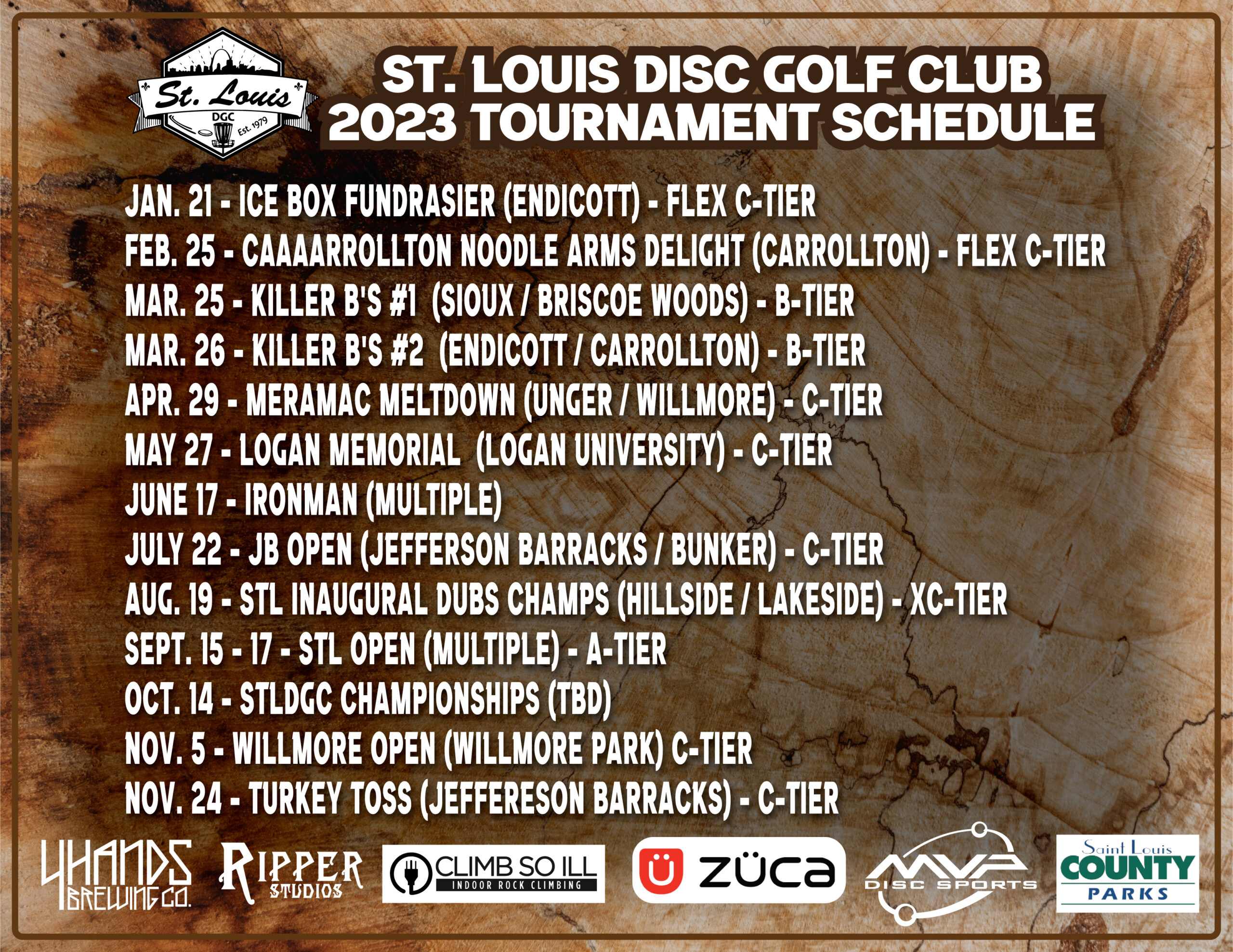 STLDGC Announces 2023 Schedule St. Louis Disc Golf Club