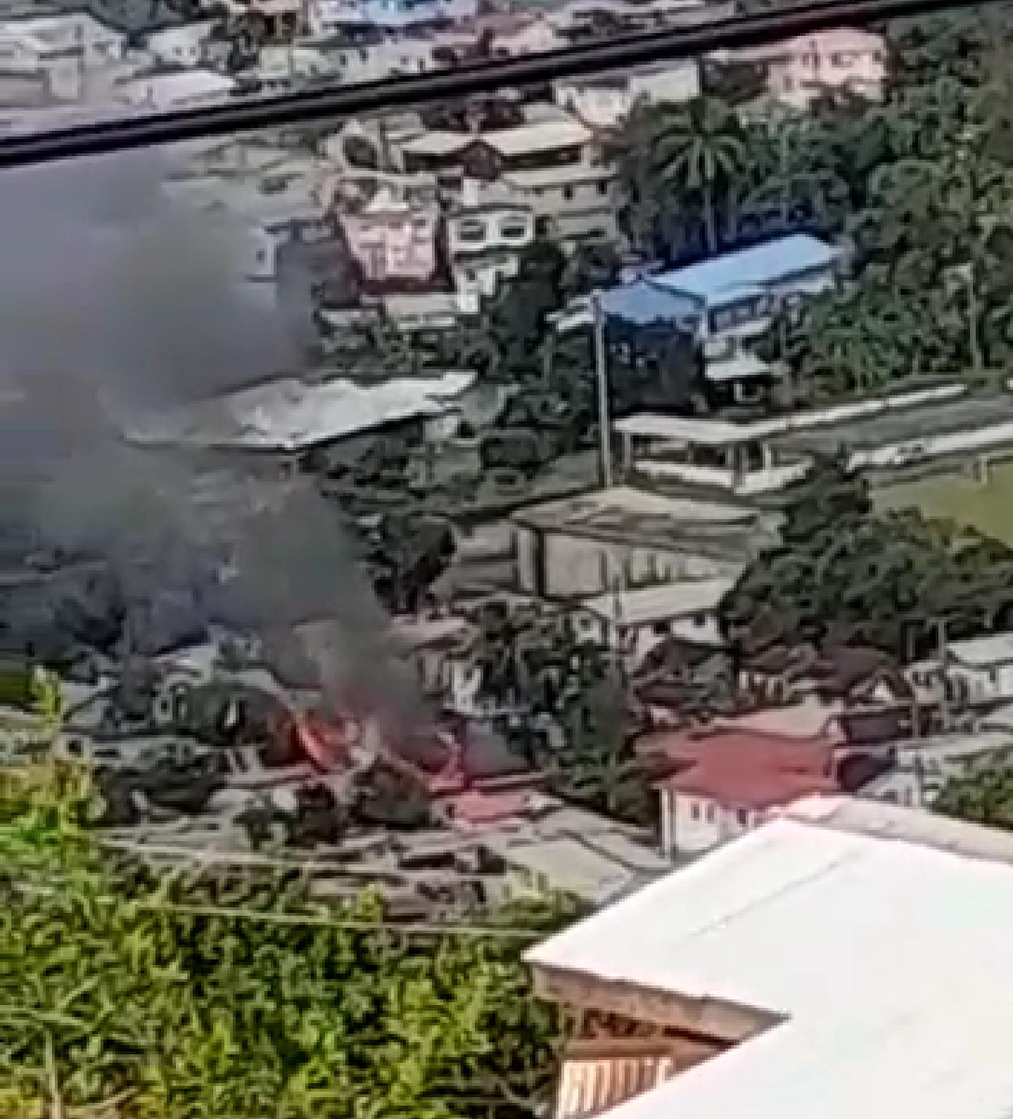 Fire destroyed a home while partially damaged others in Marchand St