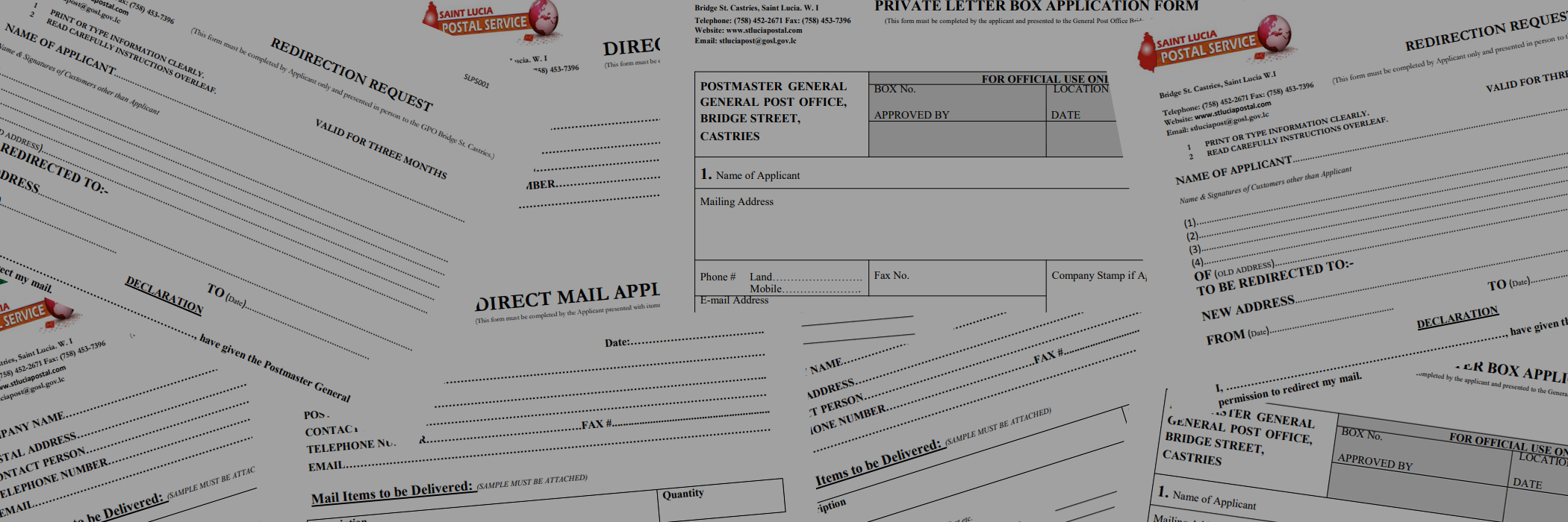 Postal Forms Saint Lucia Postal Service